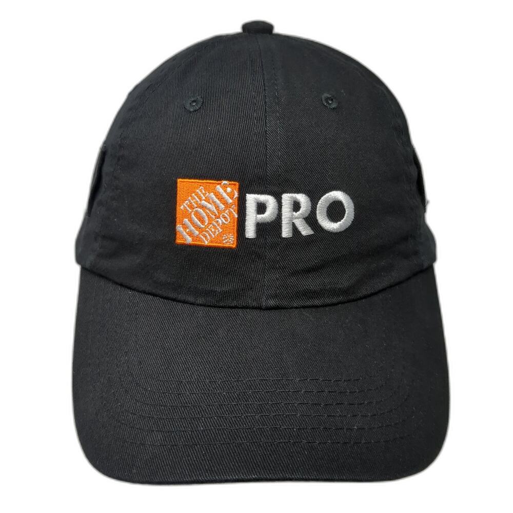 The Home Depot Pro Baseball Cap Black One Size Adjustable Embroidered BDA